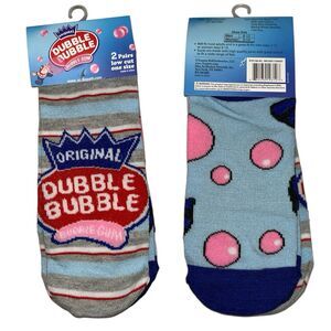 2x Dubble Bubble Novelty Low Cut Socks Adult Set One Size